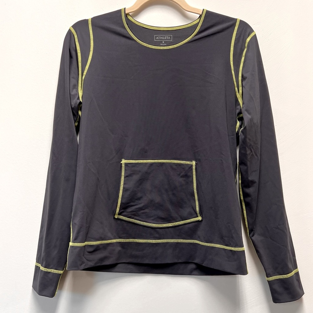 Athleta Rash Guard Long Sleeve Top with kangaroo pocket!